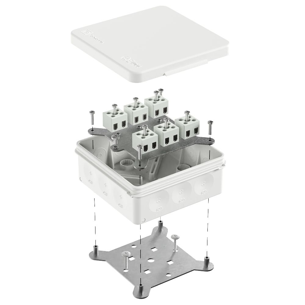 Коробка огнестойкая для о/п двухкомпонентная 60-0303-FR2.5-12 Е15-Е120 RAL9003 100х100х40 (16 шт/кор) Промрукав