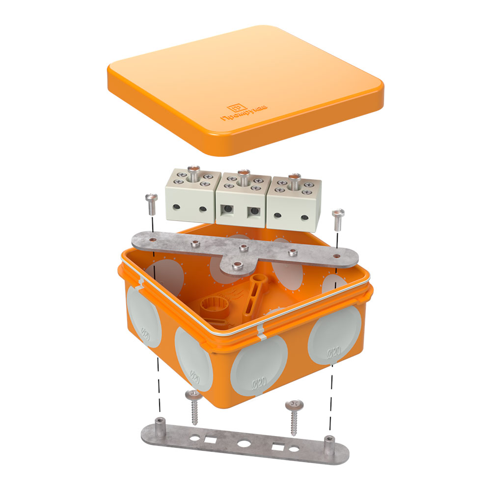 Коробка огнестойкая для о/п двухкомпонентная 60-0210-FR6.0-6 Е15-Е120 RAL2004 80х80х40 (44 шт/кор) Промрукав