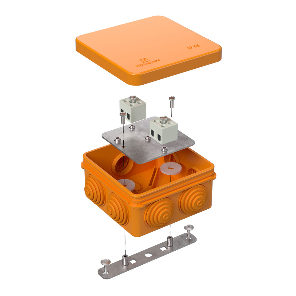 Коробка огнестойкая для о/п 40-0210-FR2.5-4 Е15-Е120 RAL2004 80х80х40 (44 шт/кор) Промрукав