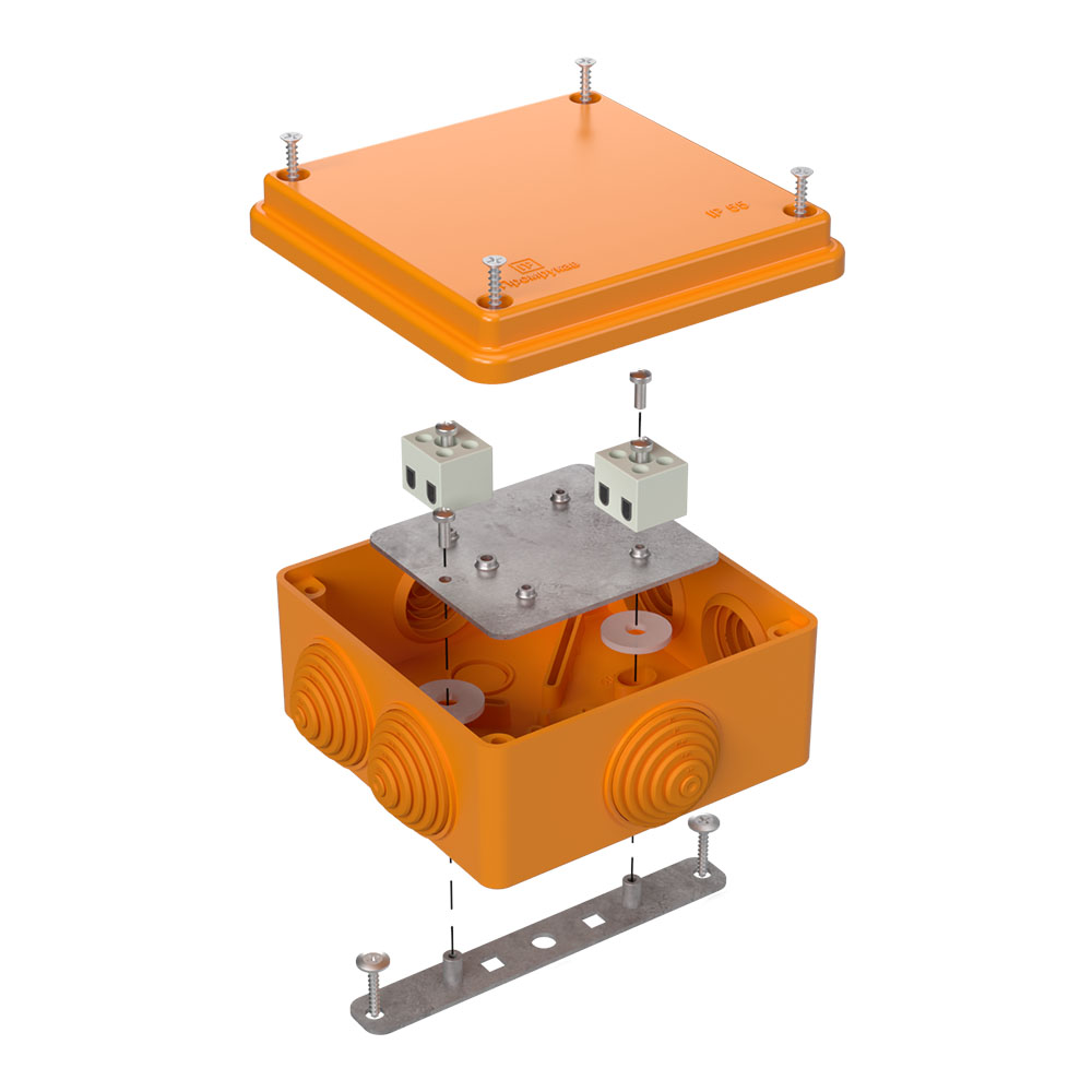 Коробка огнестойкая для о/п 40-0300-FR6.0-4 Е15-Е120 RAL2004 100х100х50 (14 шт/кор) Промрукав