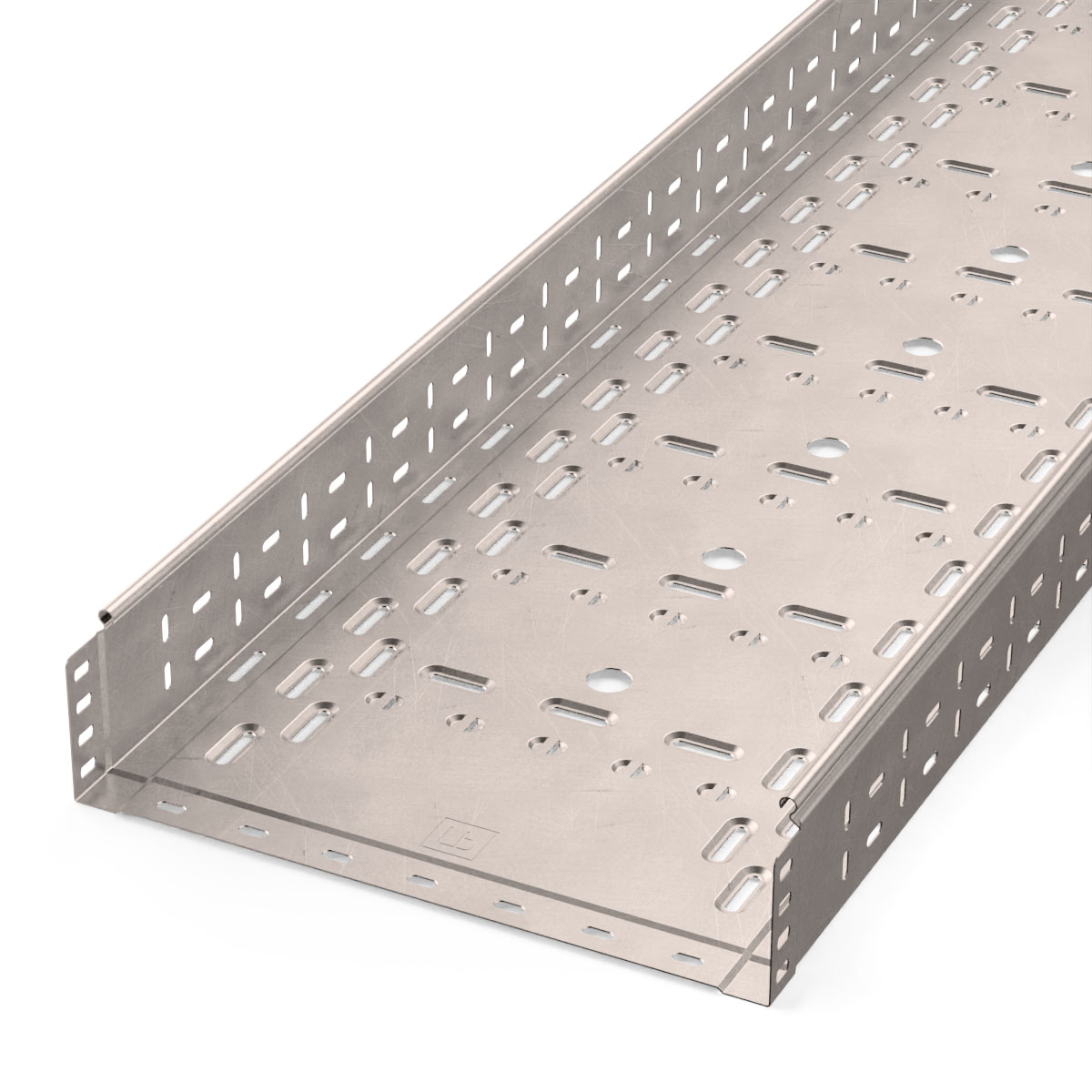 Лоток перфорированный Стандарт INOX (AISI 409) 400х100х3000 (1,0 мм) (6 м/уп) Промрукав
